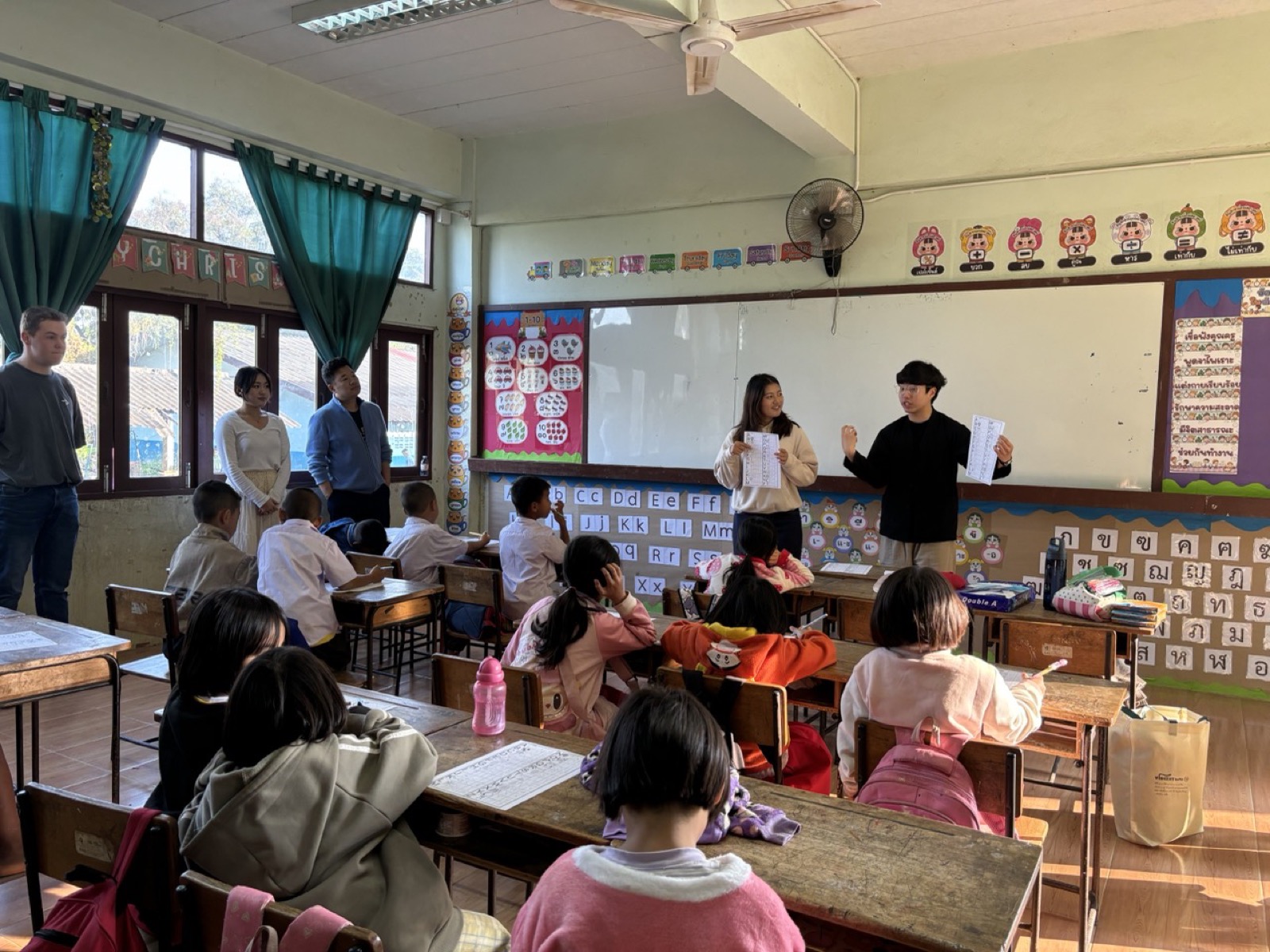 DTS students teaching in a Southeast Asia classroom during outreach