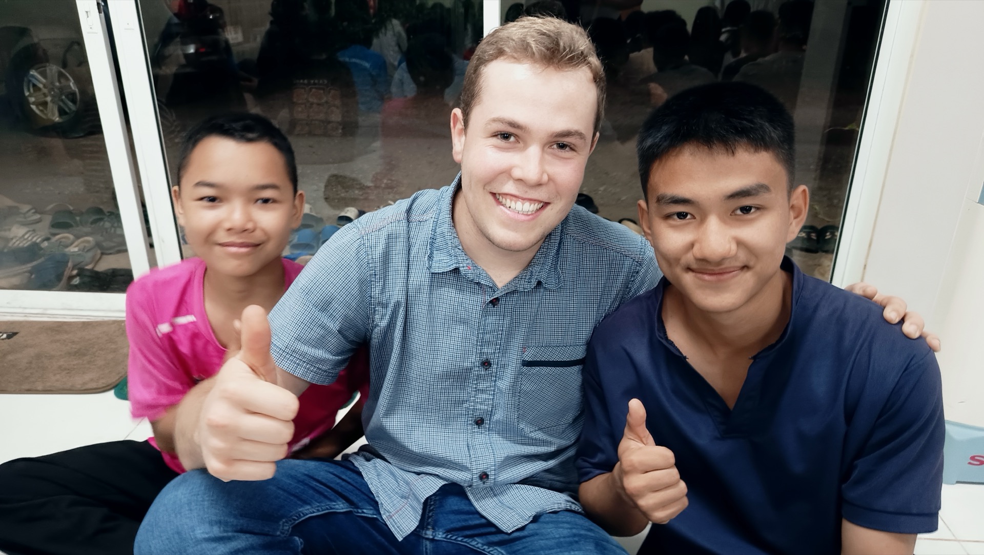 Jeremy with One Korea DTS students during outreach